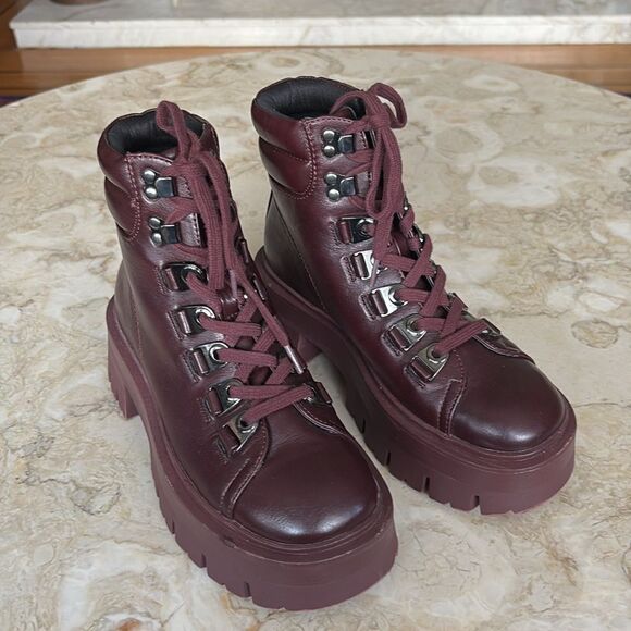 Call It Spring AVRIIL Chunky Heel Lace Up Ankle Boots Vegan - Picture 4 of 16